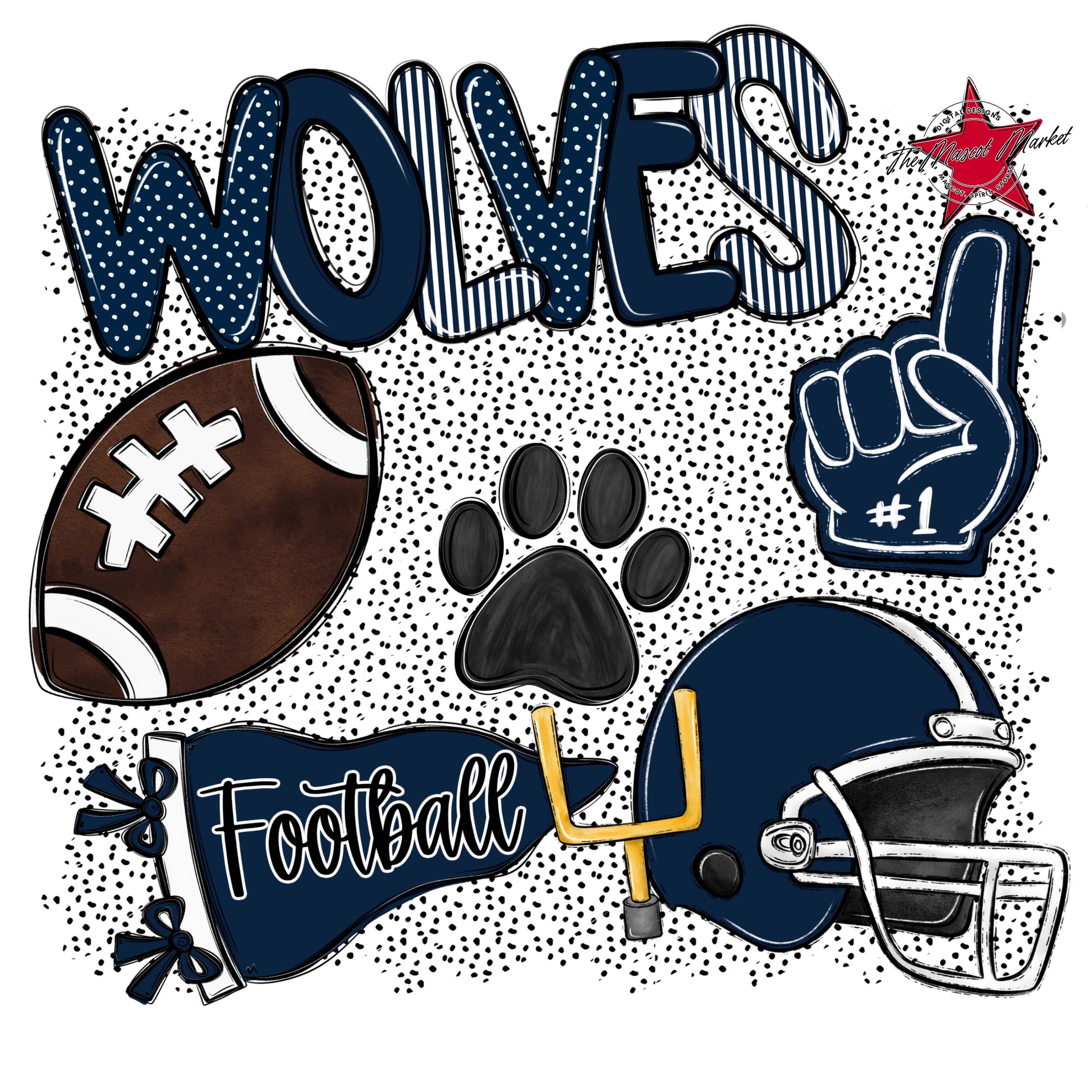 Wolves Football Spirit-Navy