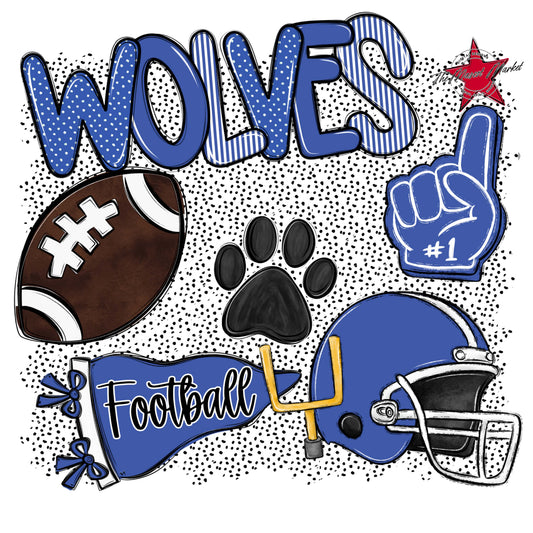 Wolves Football Spirit-Off Blue