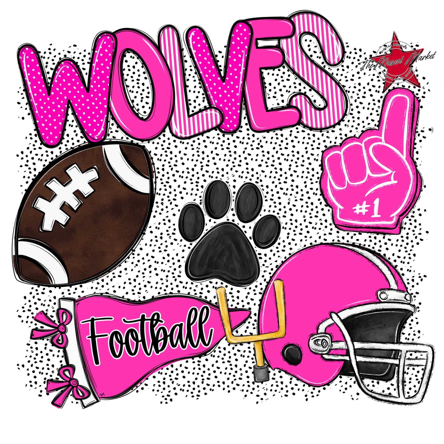 Wolves Football Spirit-Pink
