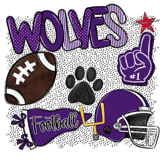 Wolves Football Spirit-Purple