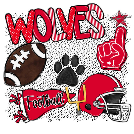 Wolves Football Spirit-Red