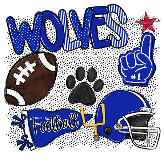 Wolves Football Spirit-Royal Blue