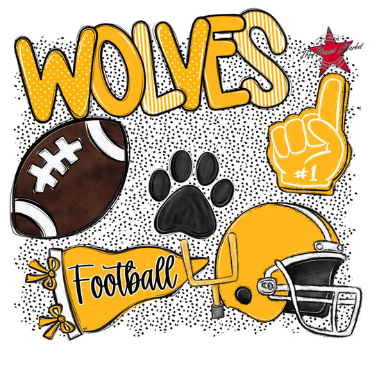 Wolves Football Spirit-Yellow