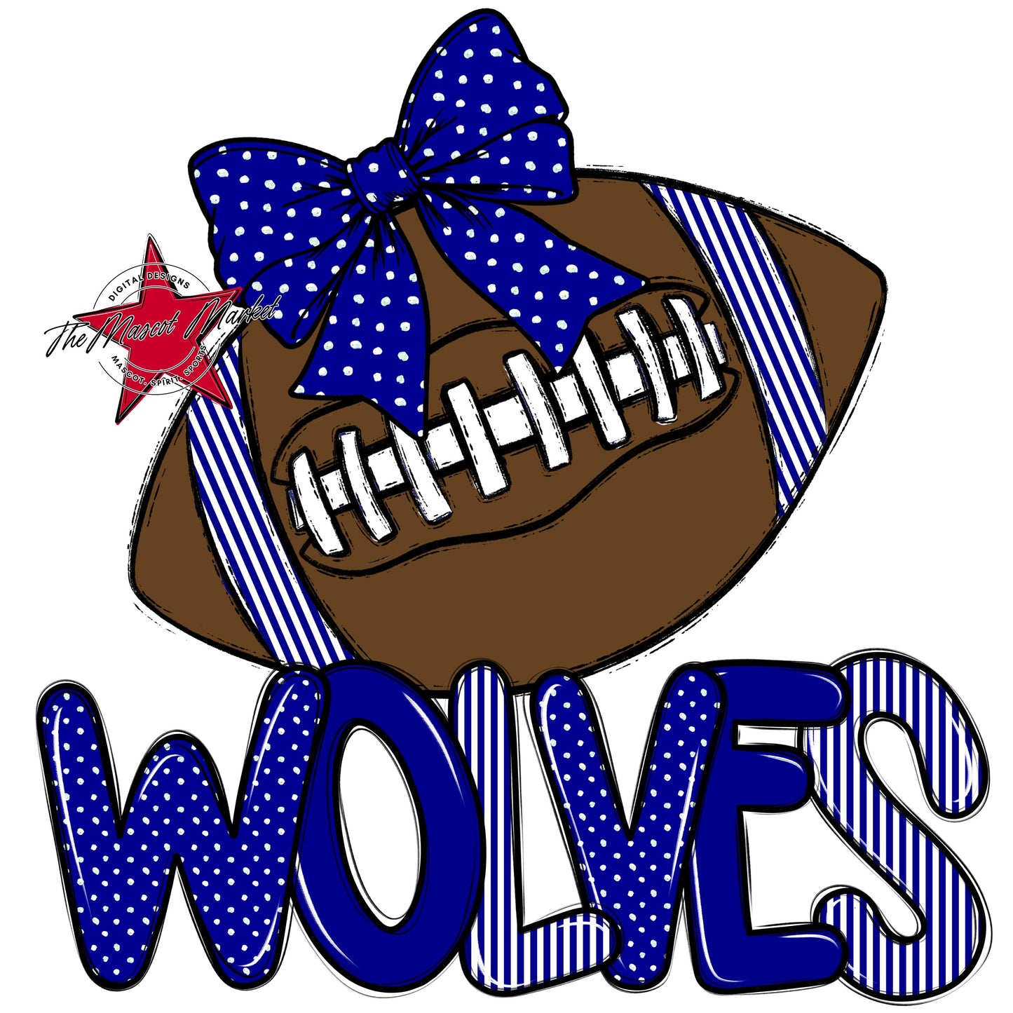 Wolves Football Spirit Design-Blue