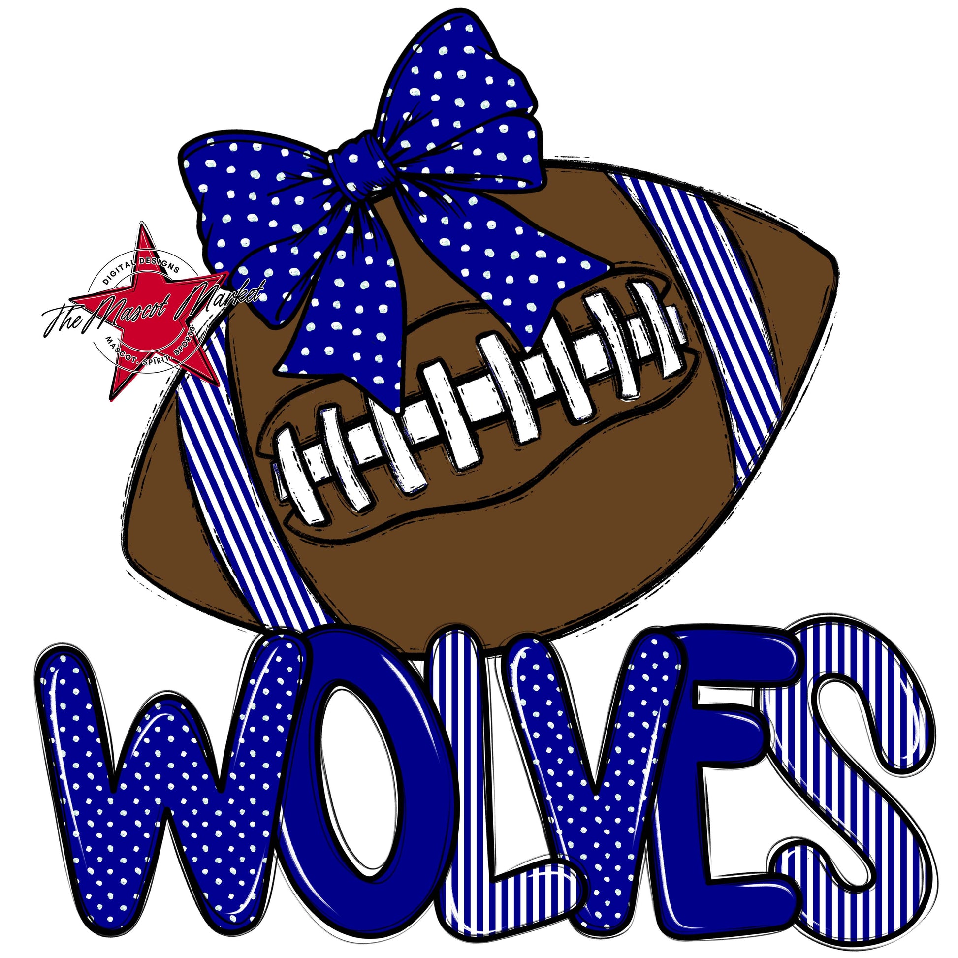 Wolves Football Spirit Design-Blue