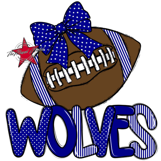 Wolves Football Spirit Design-Blue