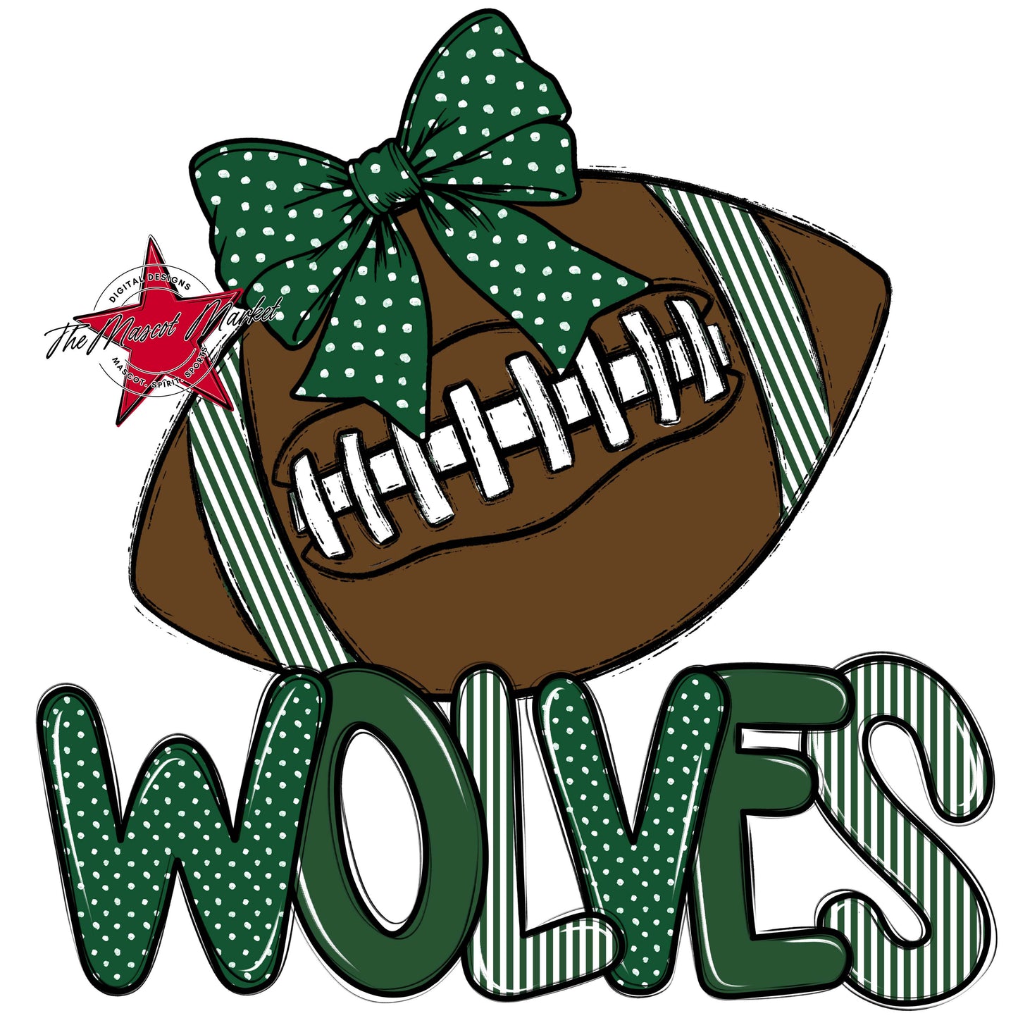 Wolves Football Spirit Design-Green