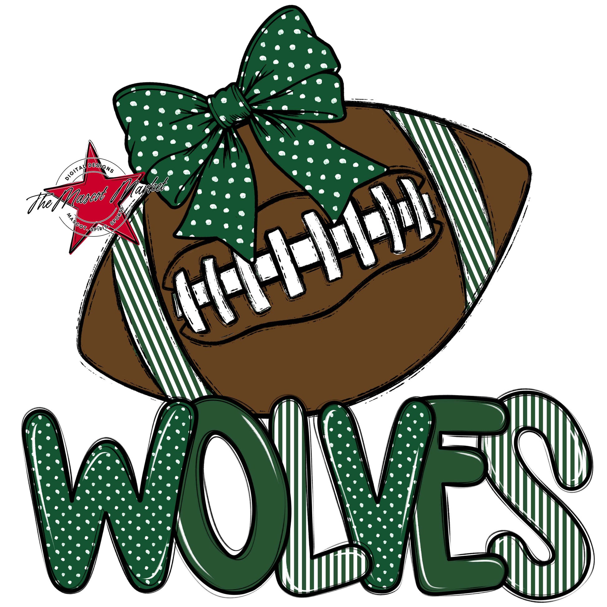 Wolves Football Spirit Design-Green
