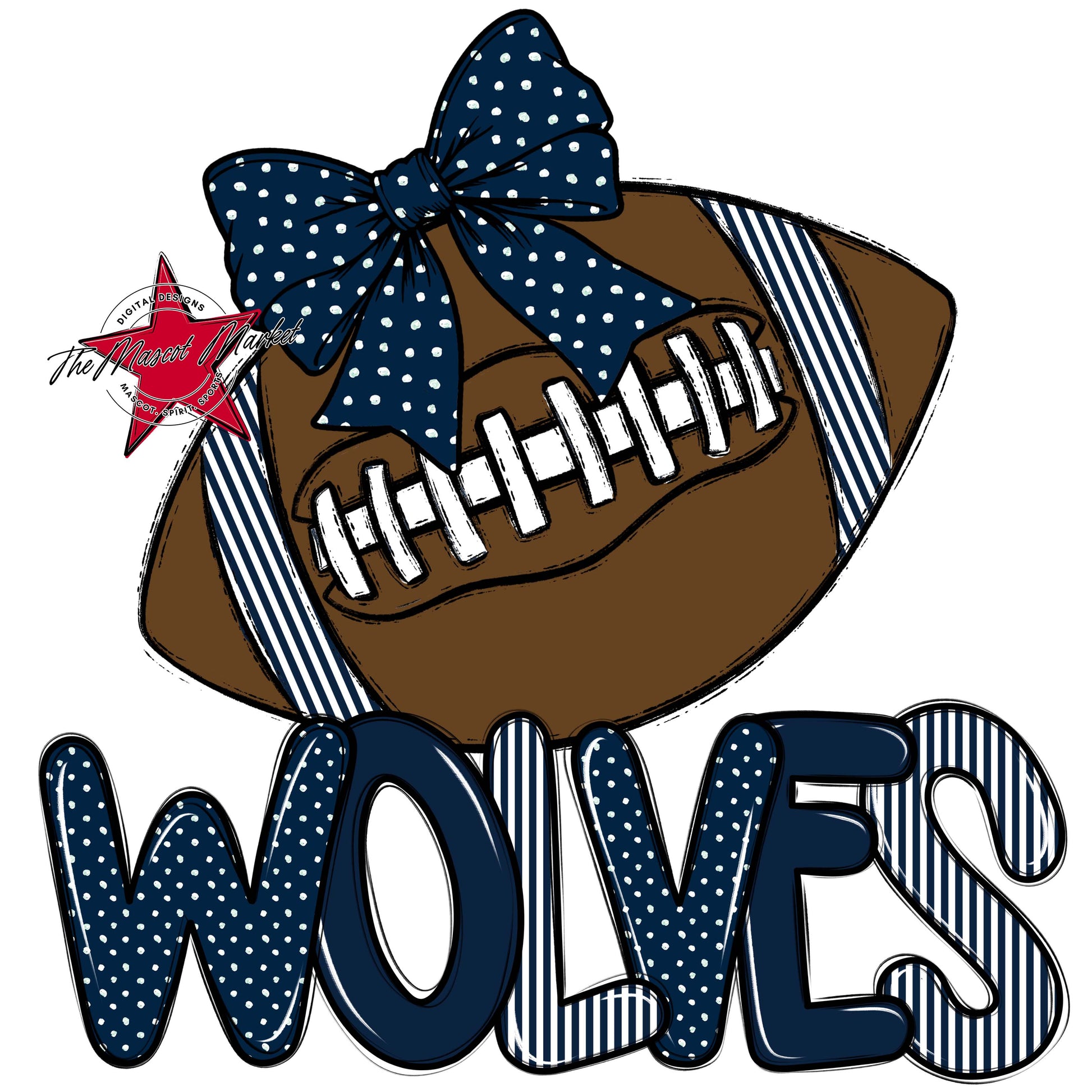 Wolves Football Spirit Design-Navy