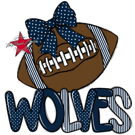 Wolves Football Spirit Design-Navy