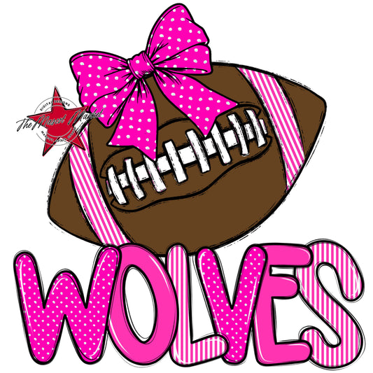 Wolves Football Spirit Design-Pink