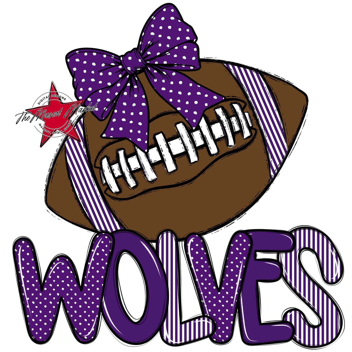 Wolves Football Spirit Design-Purple