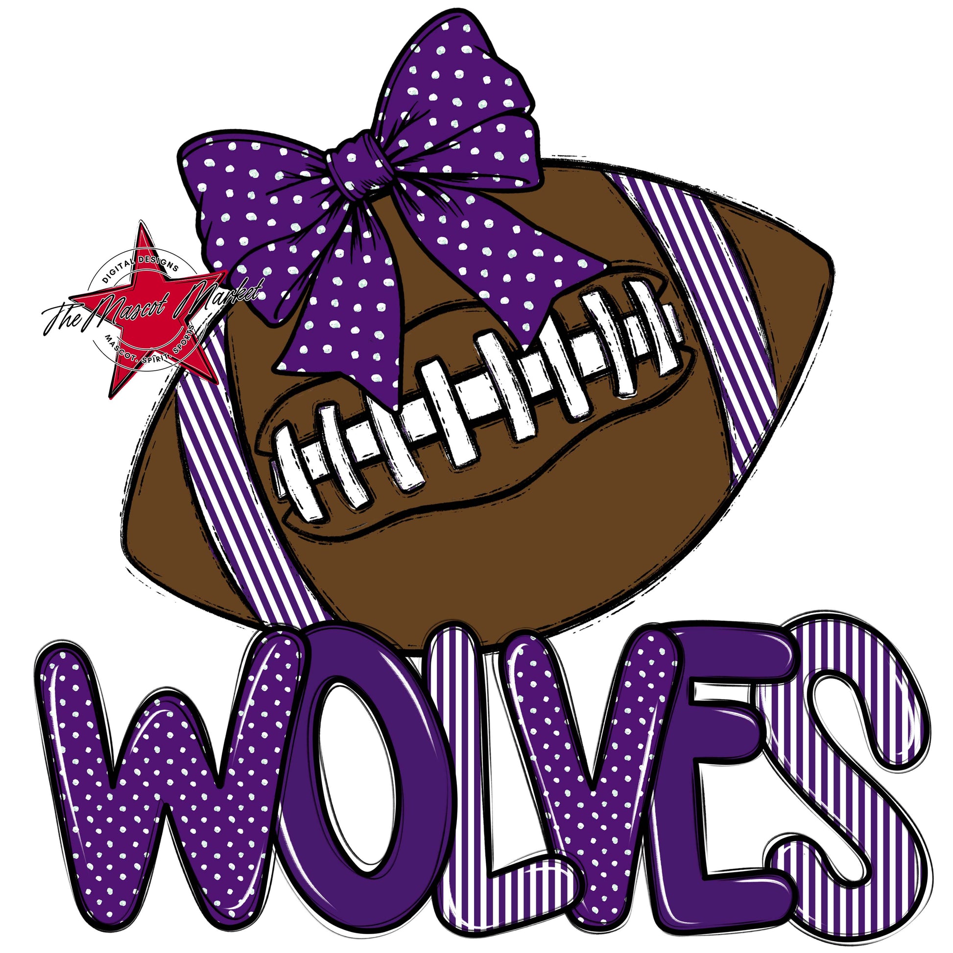 Wolves Football Spirit Design-Purple