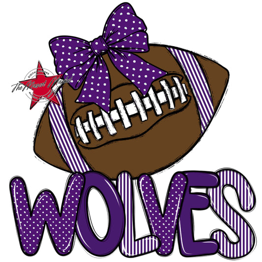 Wolves Football Spirit Design-Purple