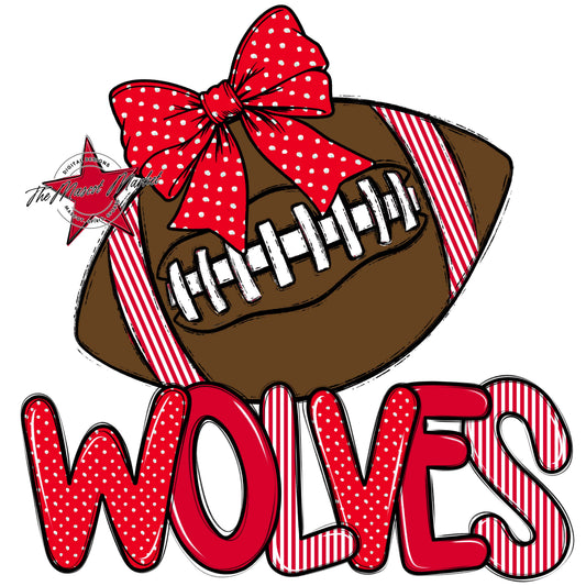 Wolves Football Spirit Design-Red