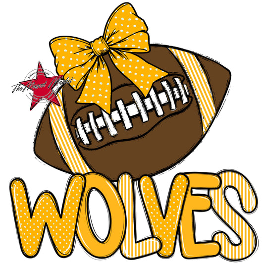 Wolves Football Spirit Design-Yellow