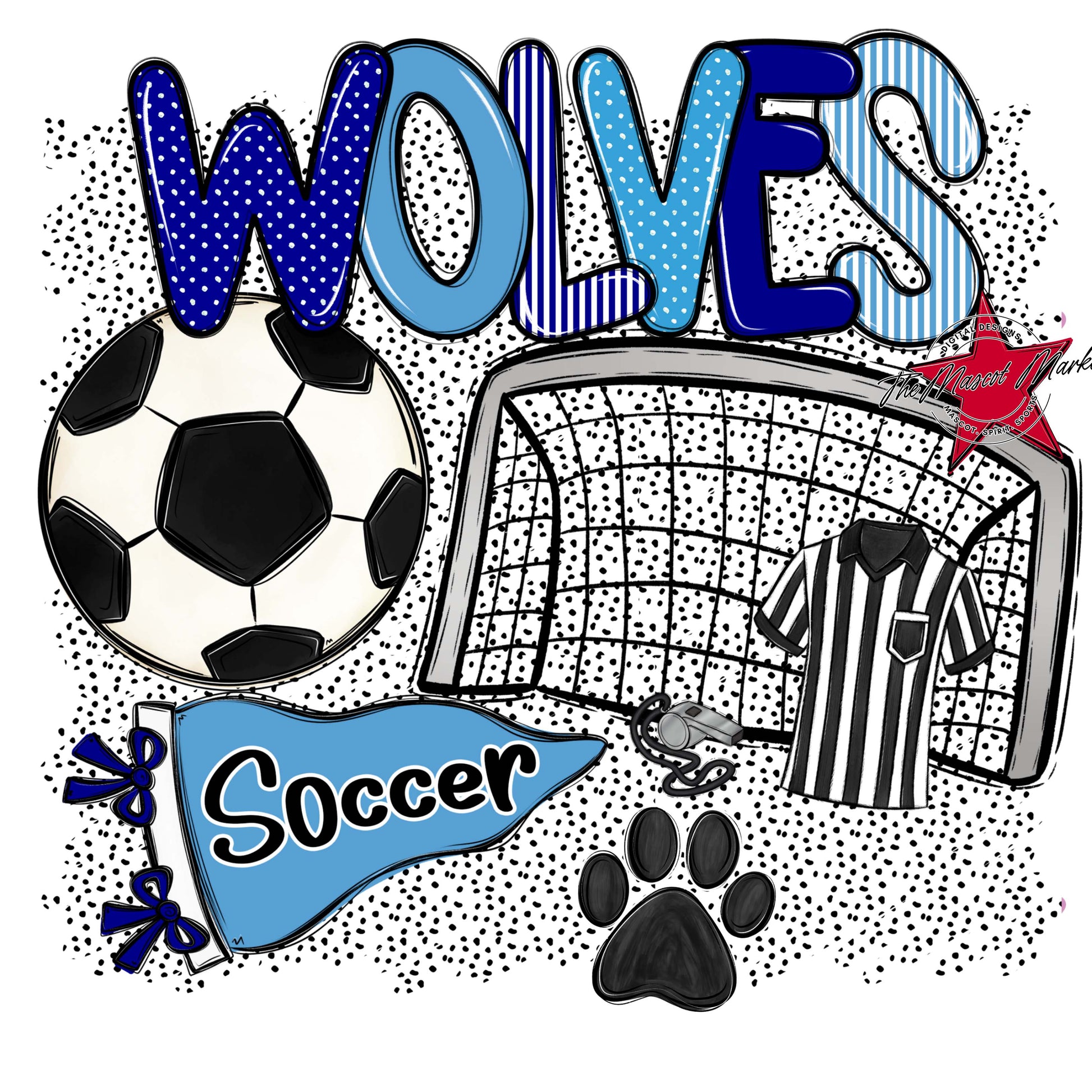 Wolves Soccer Spirit-Blue & Carolina Blue