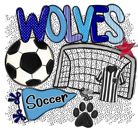Wolves Soccer Spirit-Blue & Carolina Blue