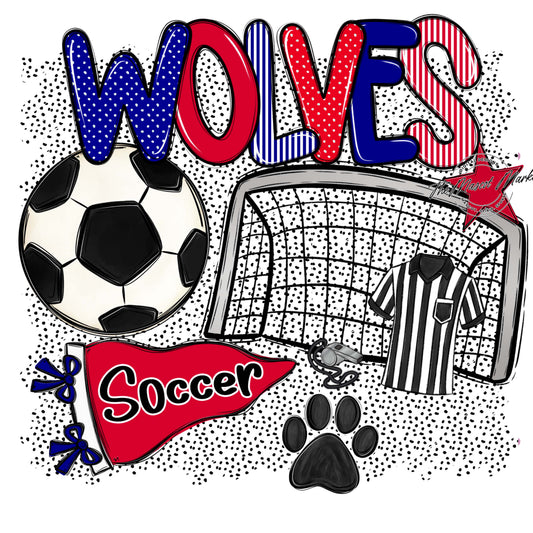 Wolves Soccer Spirit-Blue & Red