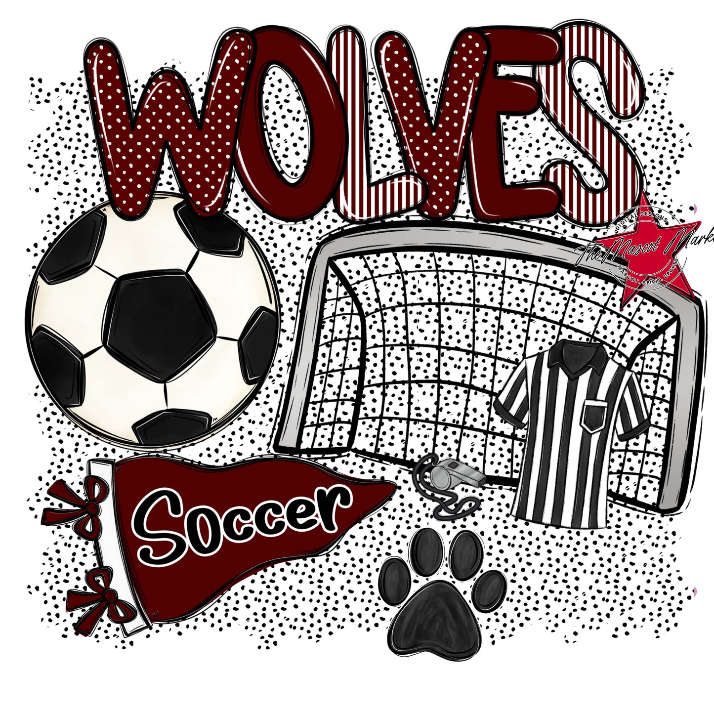 Wolves Soccer Spirit-Maroon