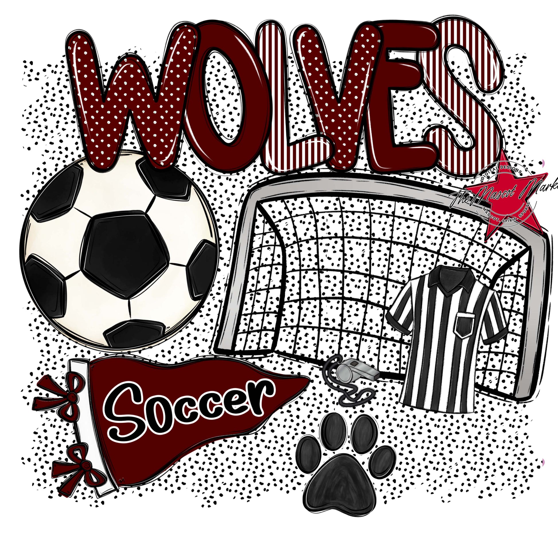 Wolves Soccer Spirit-Maroon