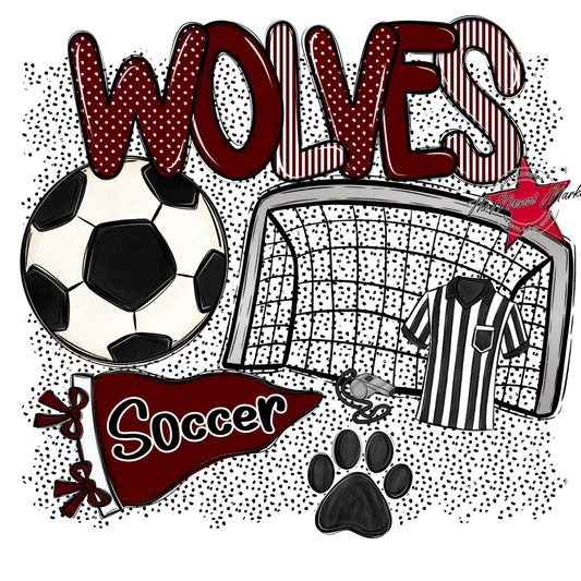 Wolves Soccer Spirit-Maroon