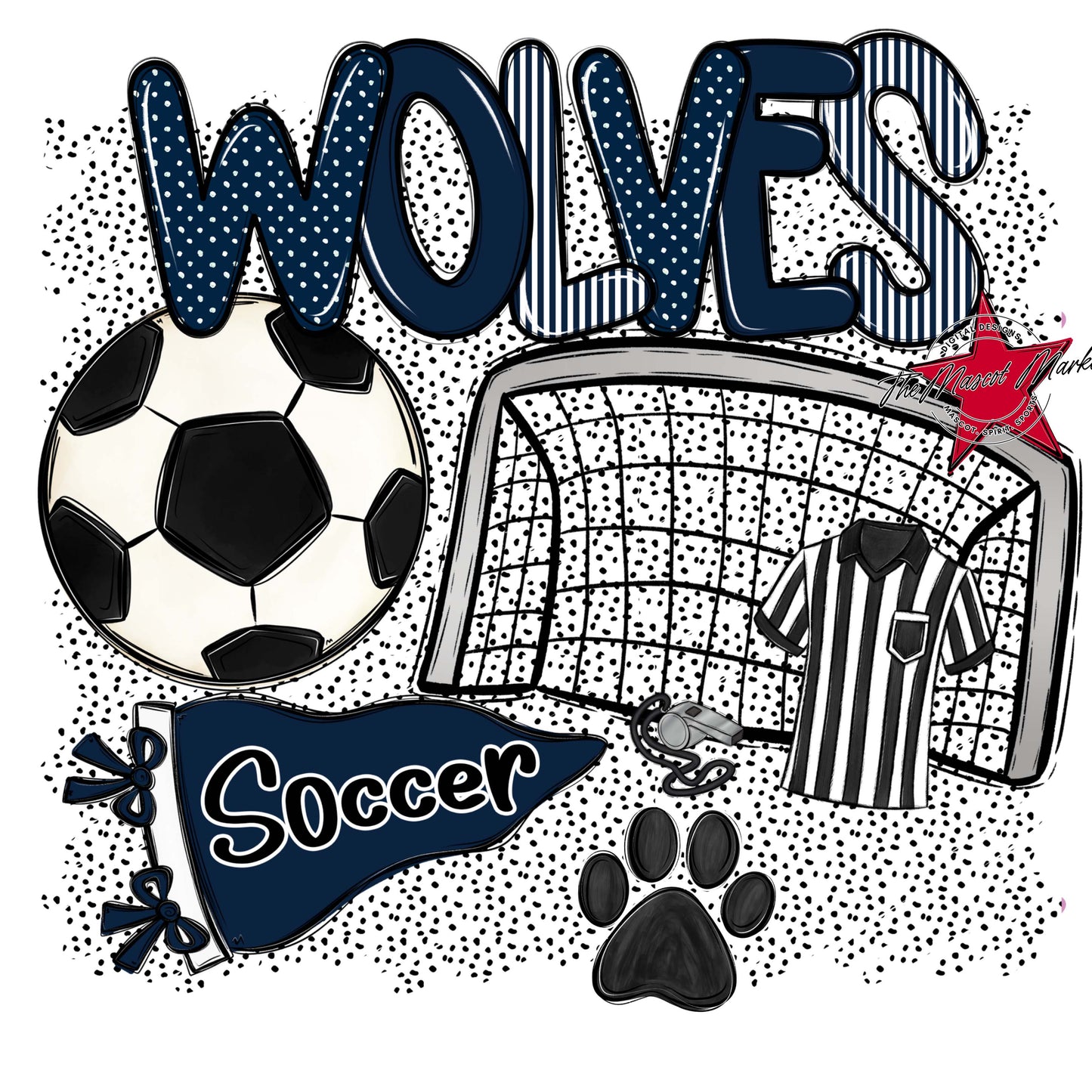 Wolves Soccer Spirit-Navy