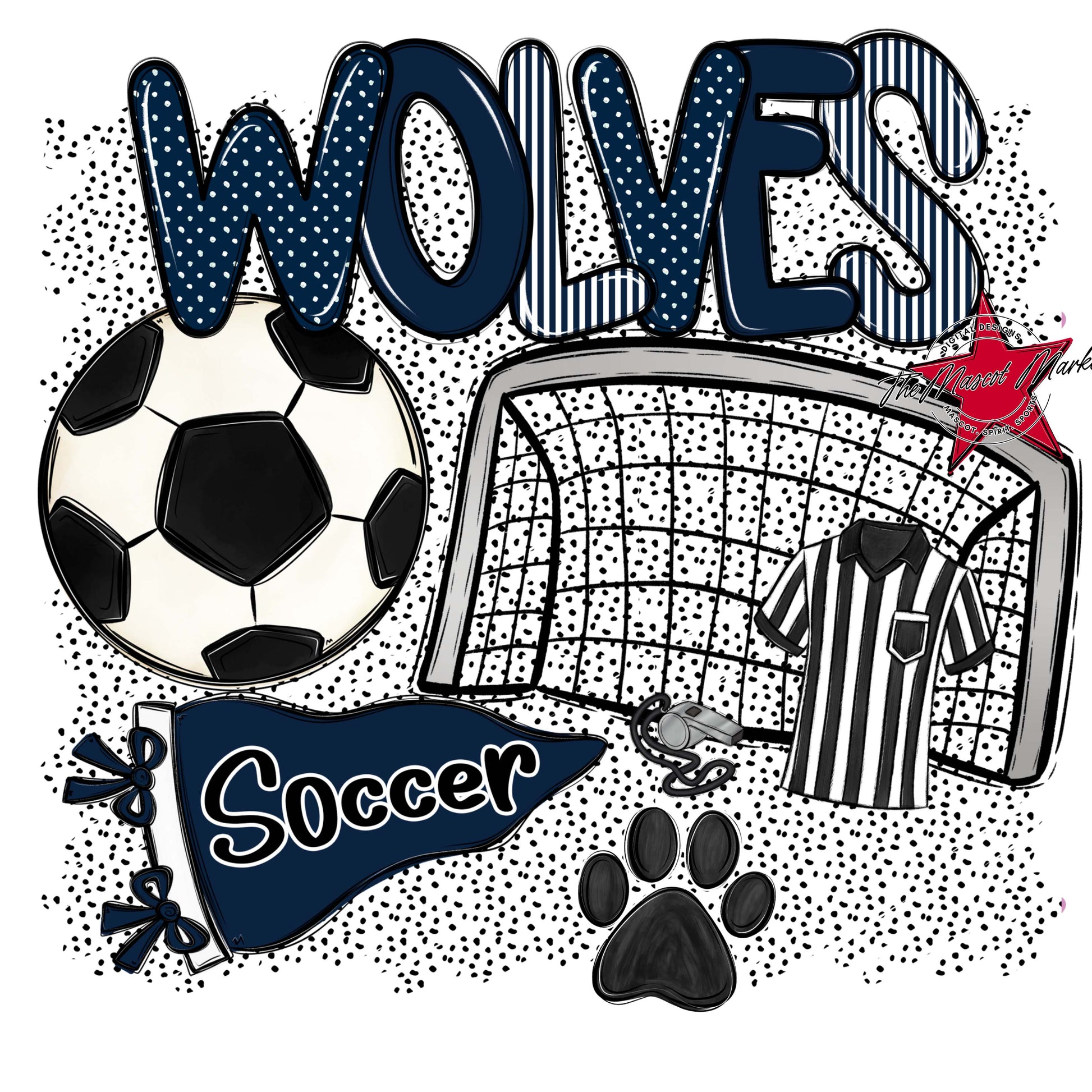 Wolves Soccer Spirit-Navy