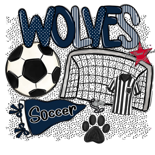 Wolves Soccer Spirit-Navy