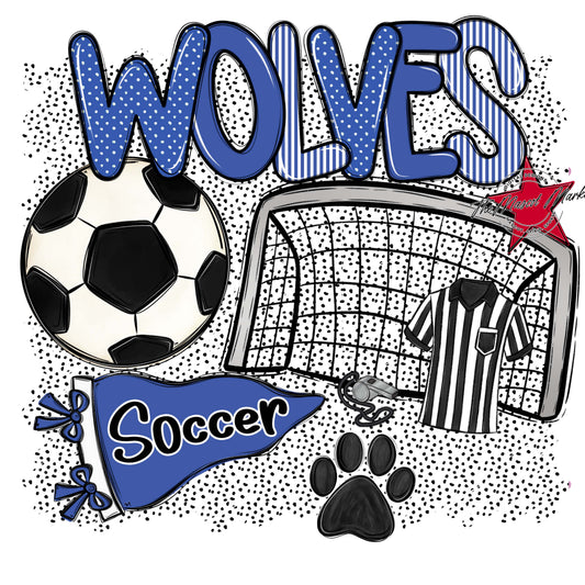 Wolves Soccer Spirit-Off Blue