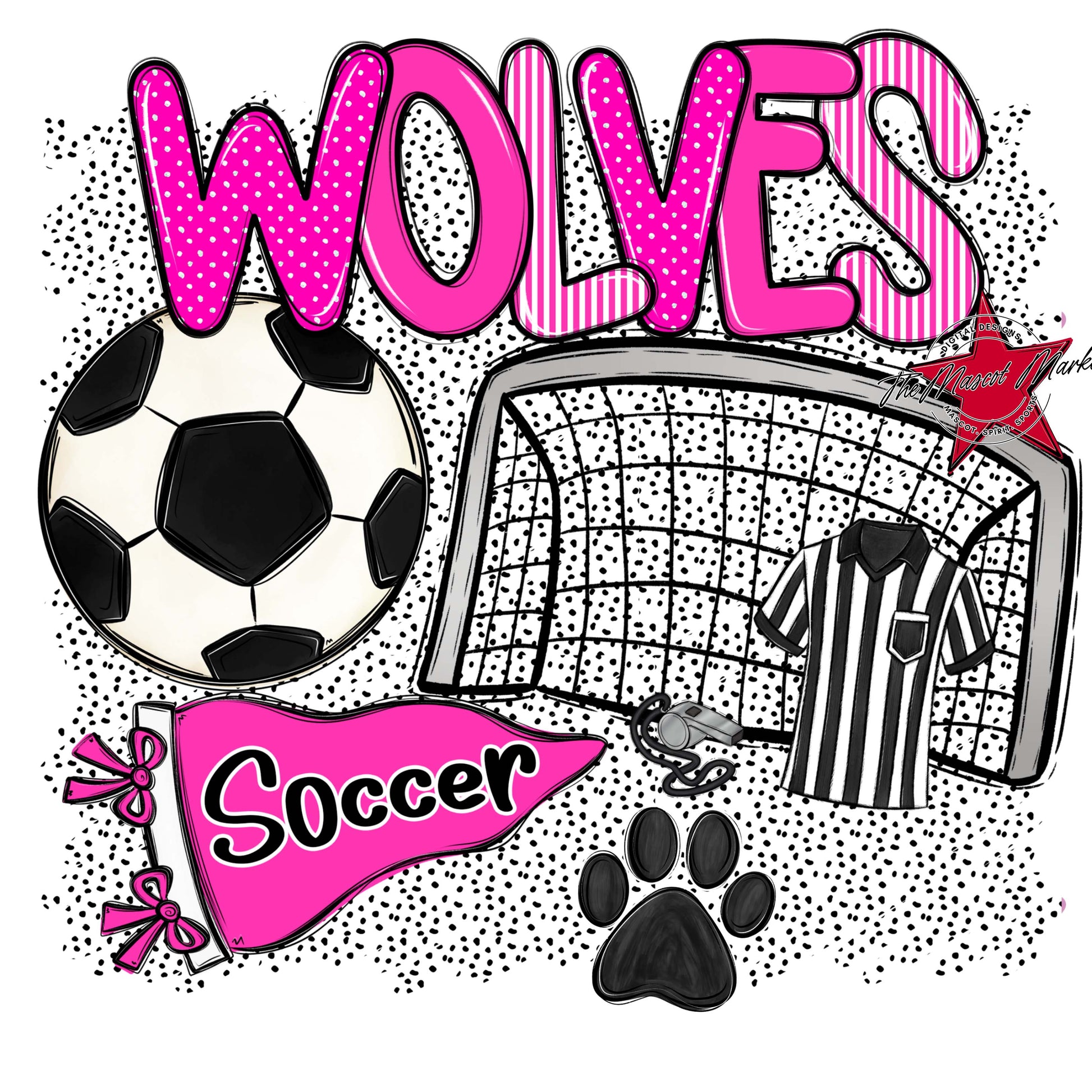 Wolves Soccer Spirit-Pink