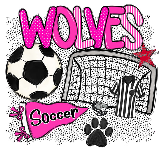 Wolves Soccer Spirit-Pink