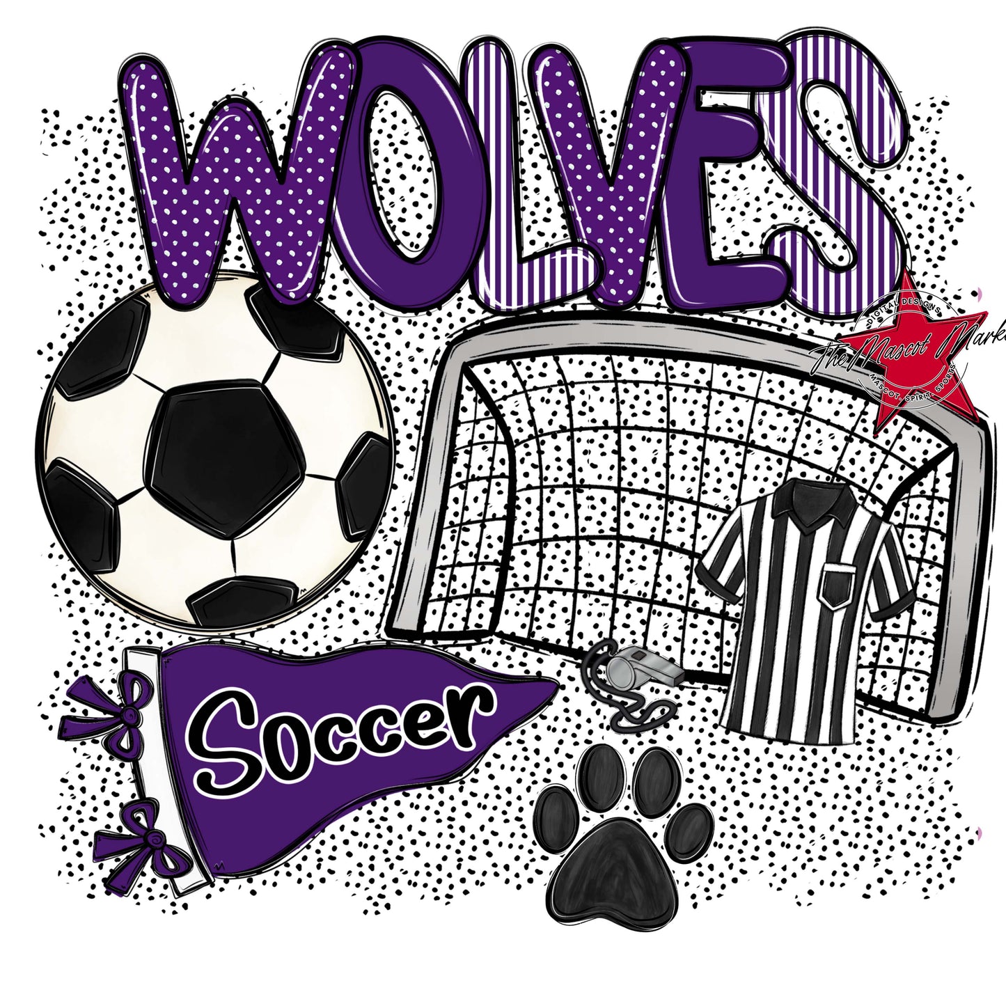 Wolves Soccer Spirit-Purple