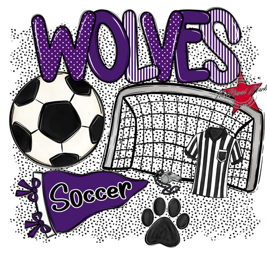 Wolves Soccer Spirit-Purple