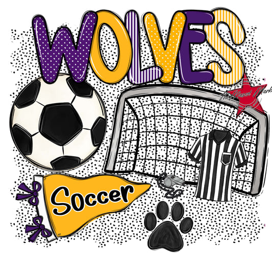 Wolves Soccer Spirit-Purple & Yellow