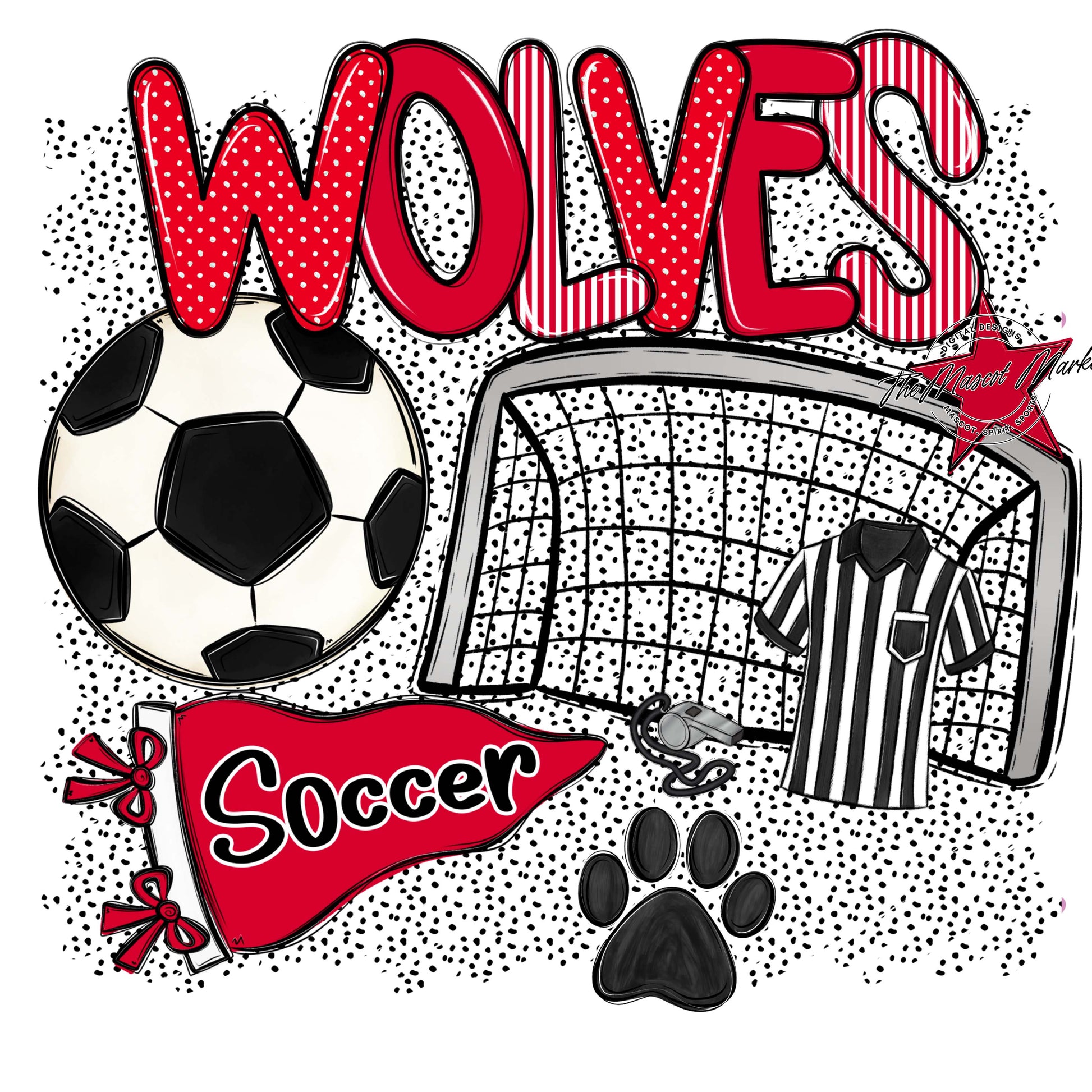 Wolves Soccer Spirit-Red
