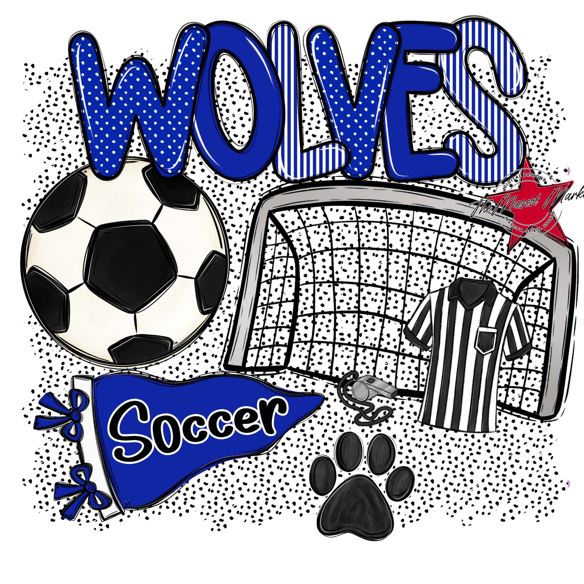Wolves Soccer Spirit-Royal Blue
