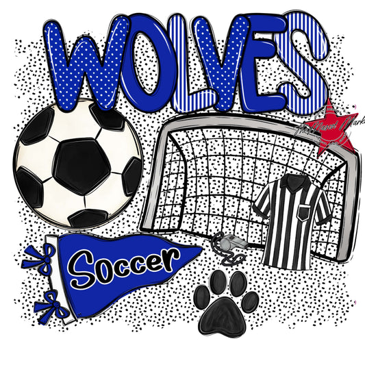 Wolves Soccer Spirit-Royal Blue