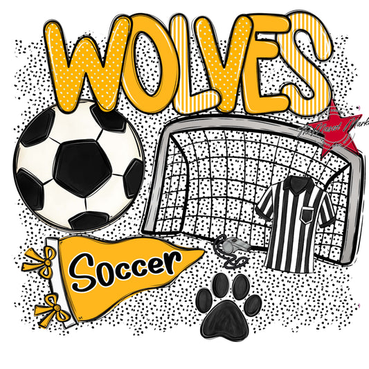 Wolves Soccer Spirit-Yellow