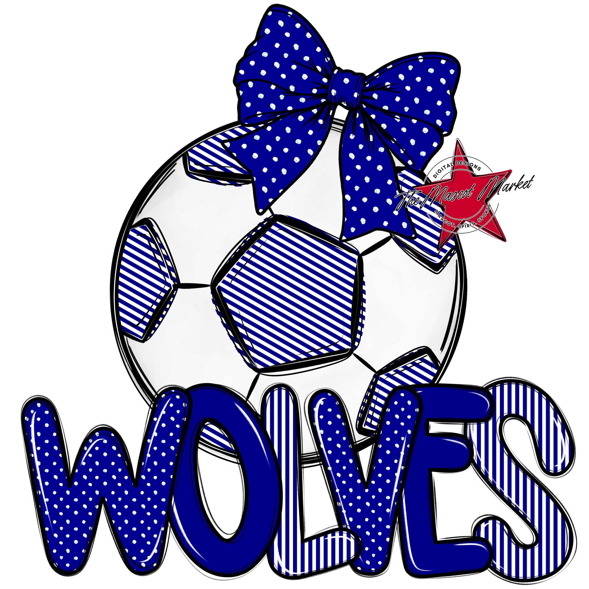 Wolves Soccer Spirit Design-Blue