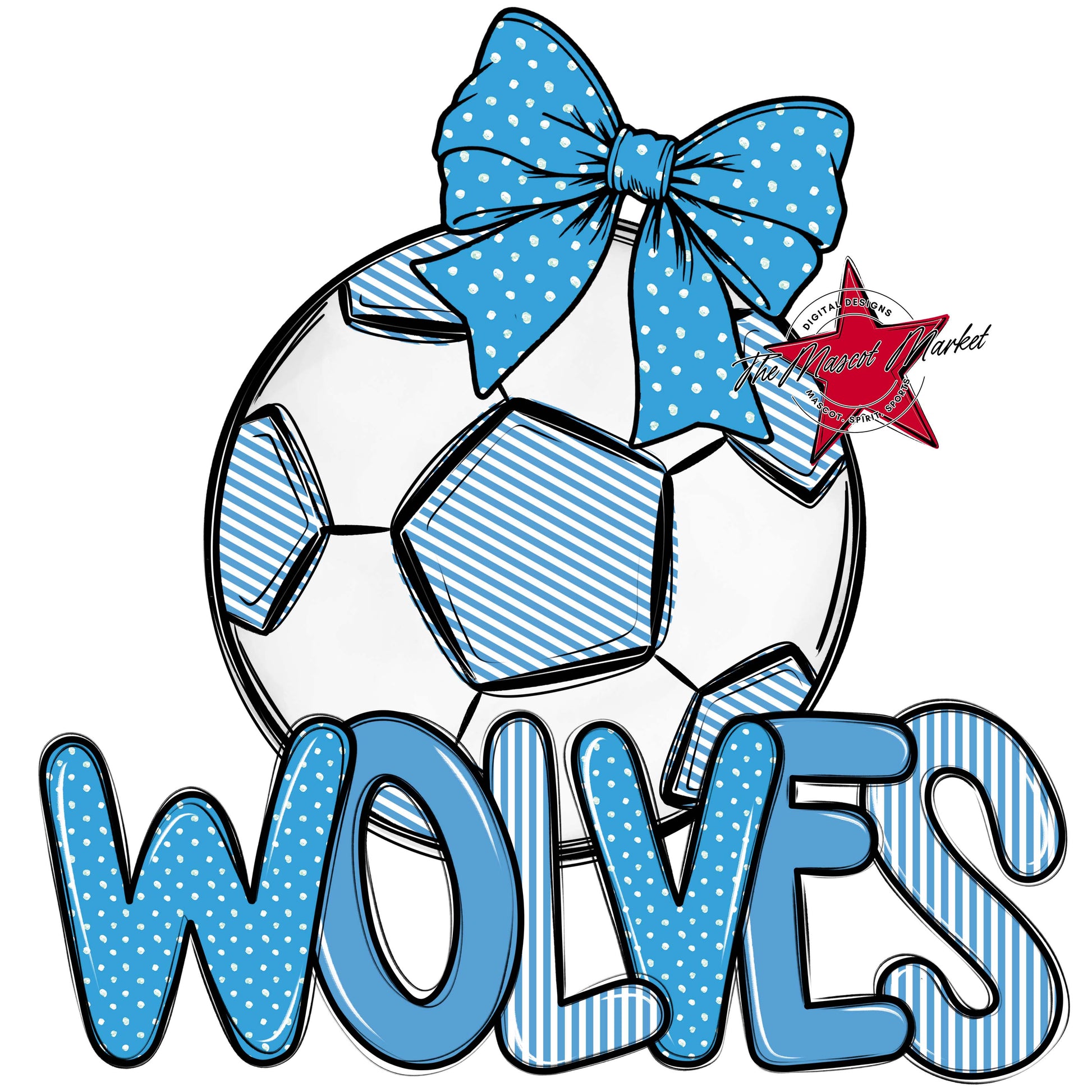 Wolves Soccer Spirit Design-Carolina Blue