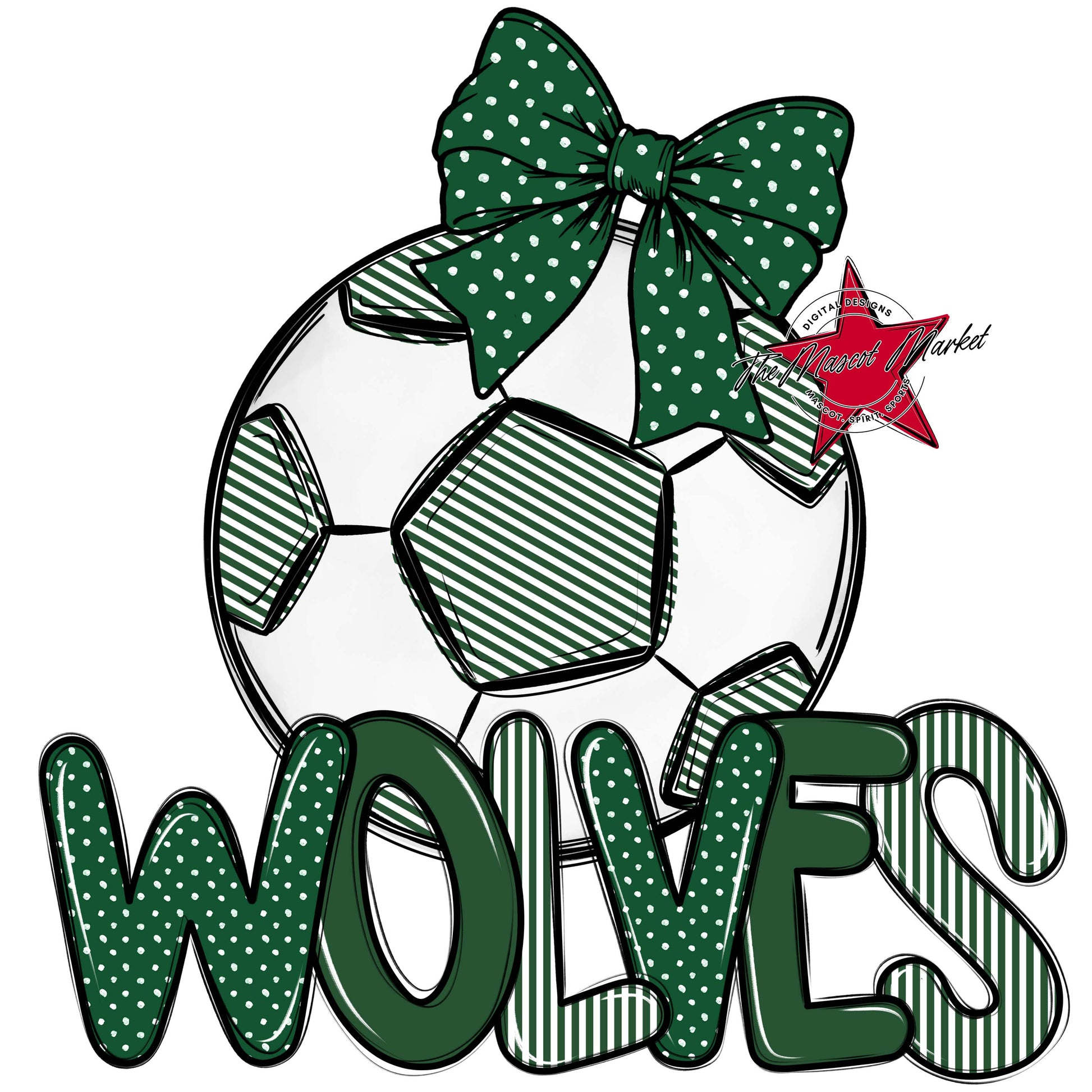 Wolves Soccer Spirit Design-Green