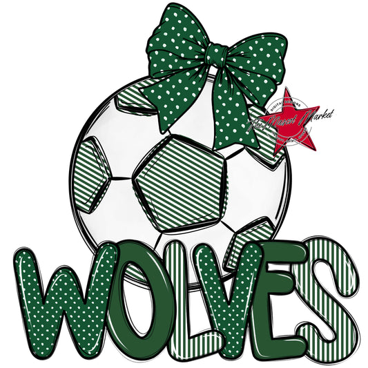 Wolves Soccer Spirit Design-Green