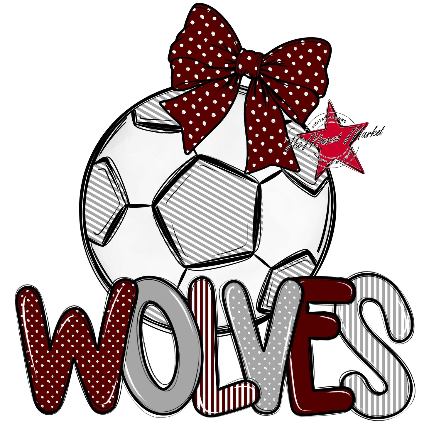 Wolves Soccer Spirit Design-Maroon & Grey