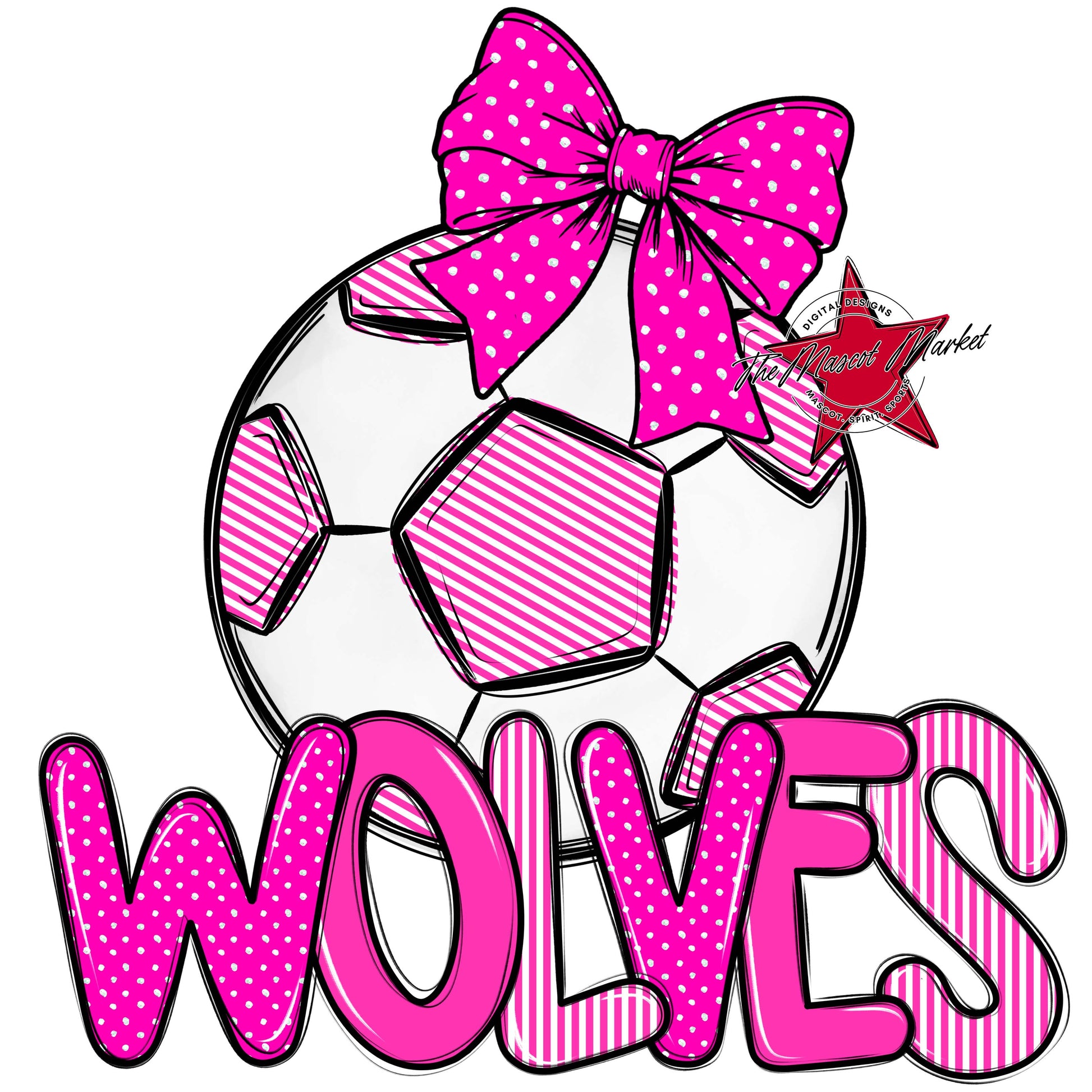 Wolves Soccer Spirit Design-Pink