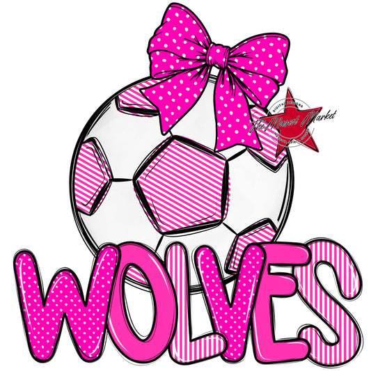 Wolves Soccer Spirit Design-Pink