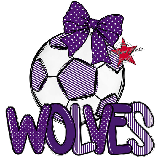 Wolves Soccer Spirit Design-Purple