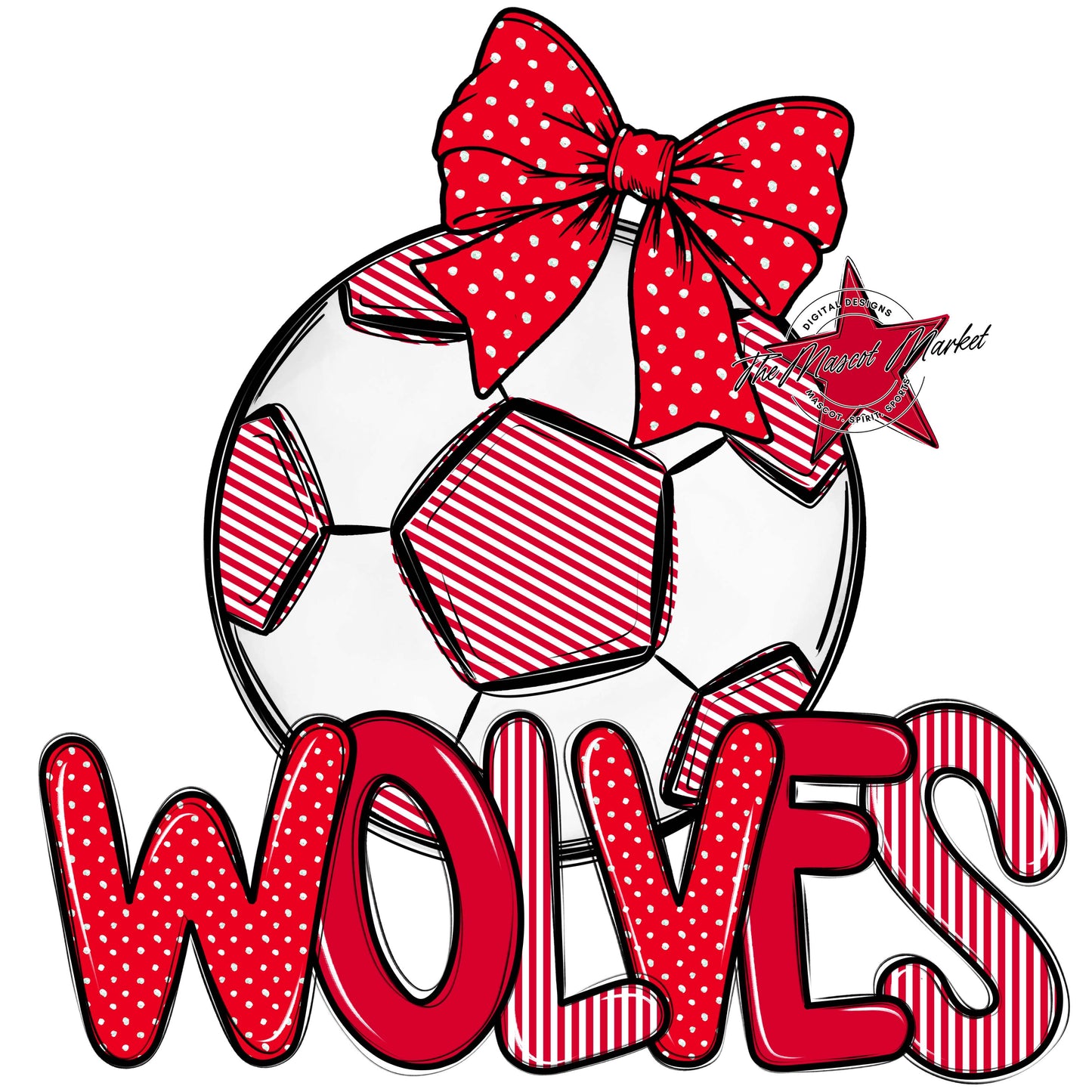 Wolves Soccer Spirit Design-Red