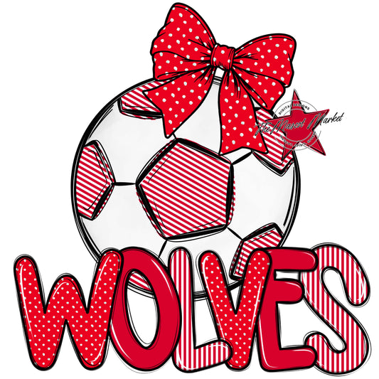 Wolves Soccer Spirit Design-Red