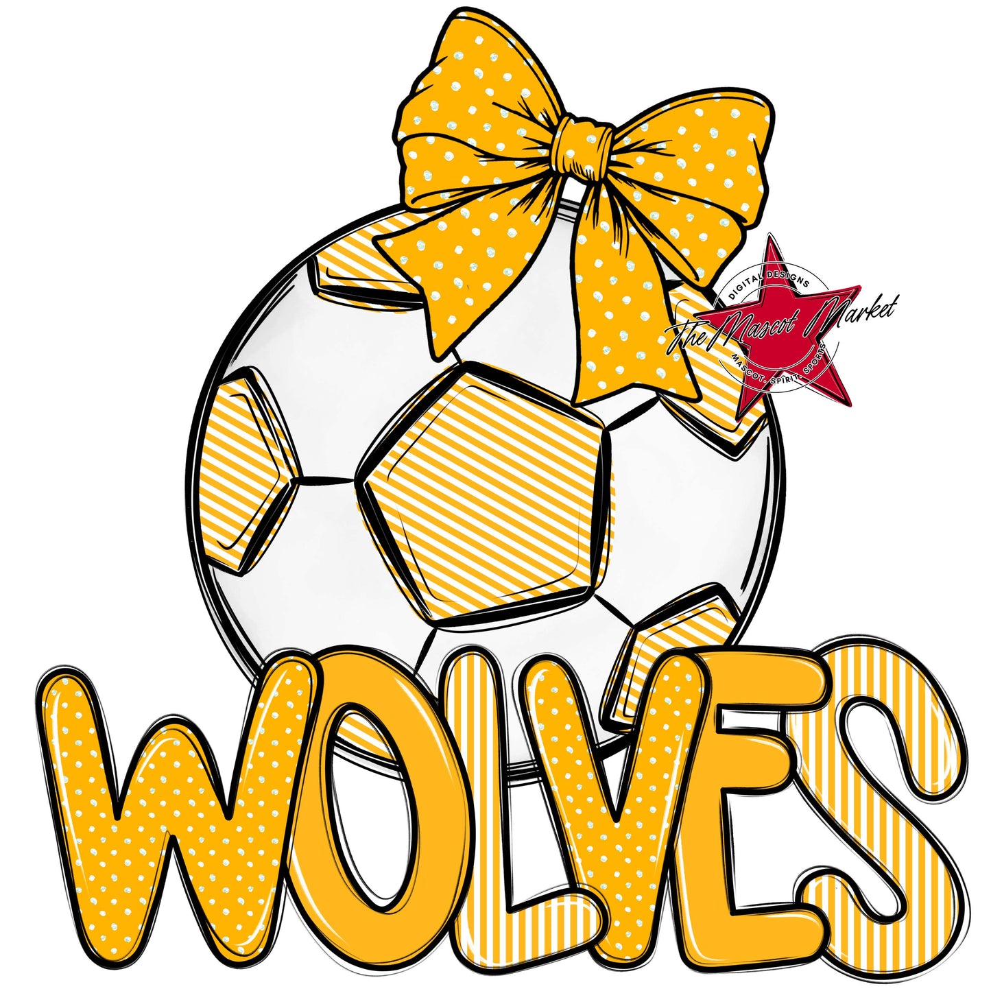 Wolves Soccer Spirit Design-Yellow